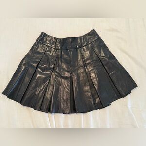 Alice + Olivia Black Pleated Mini Skirt
